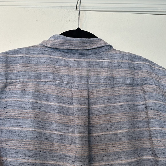 Rowm Men's Striped Cotton Blend Button Down Comfortable Shirt Size M - Picture 7 of 7